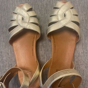 Gladiator style gold fit flop sandals